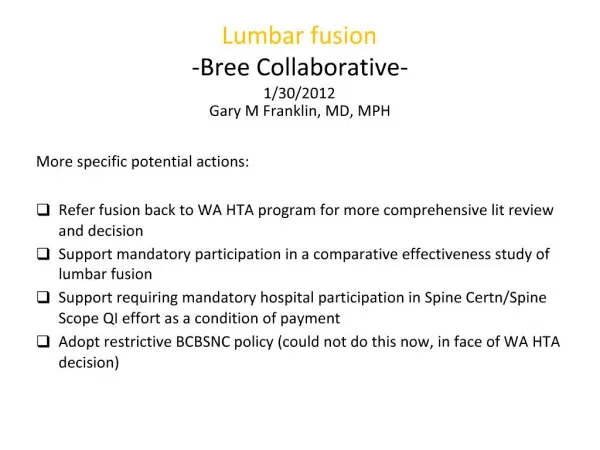 Lumbar fusion -Bree Collaborative- 1