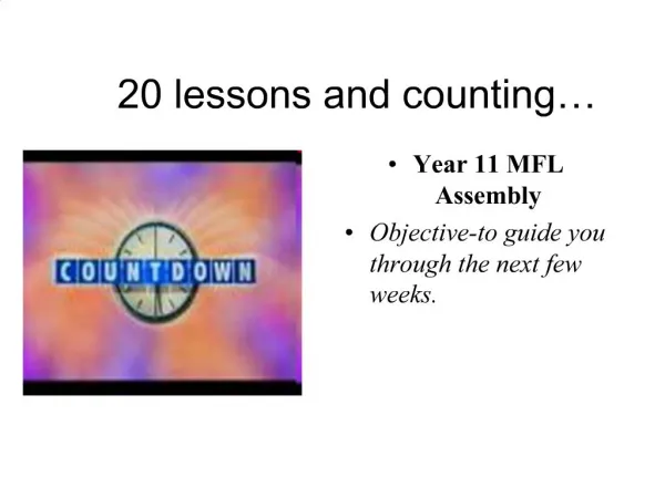 20 lessons and counting