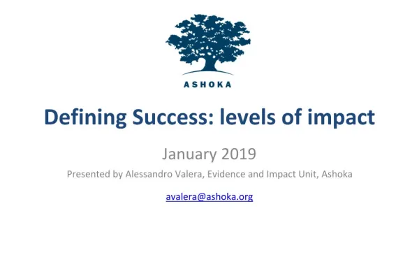 Defining Success: levels of impact