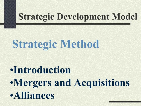 Strategic Development Model