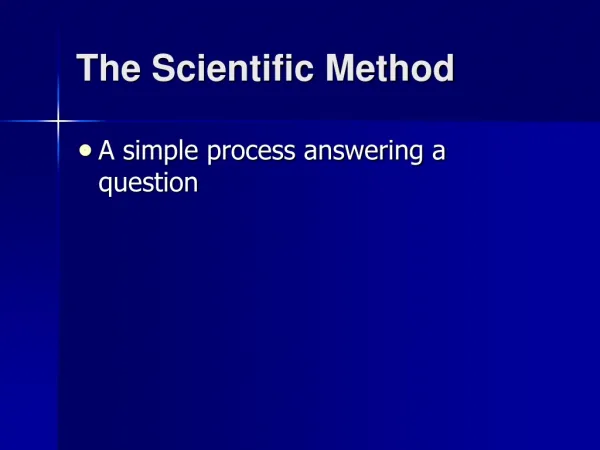 The Scientific Method