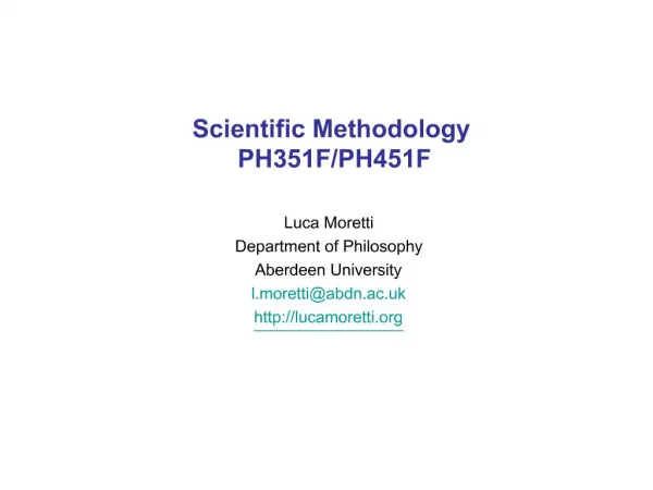 Scientific Methodology PH351F