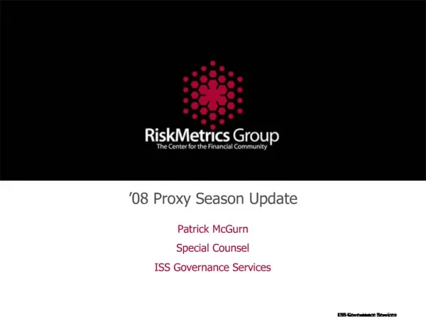 08 Proxy Season Update