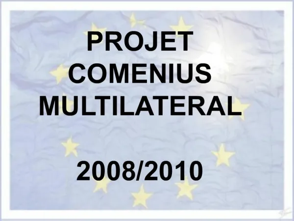PROJET COMENIUS MULTILATERAL 2008