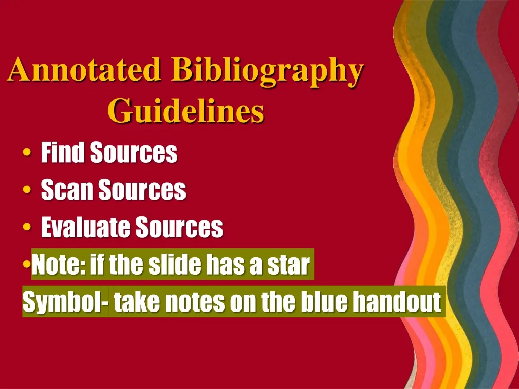 annotated bibliography guidelines
