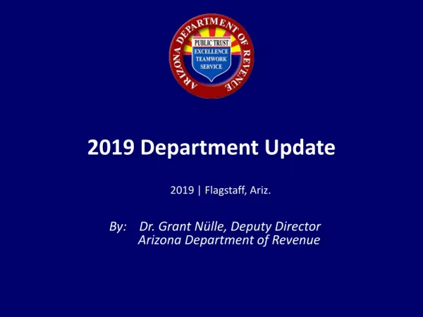 2019 Department Update