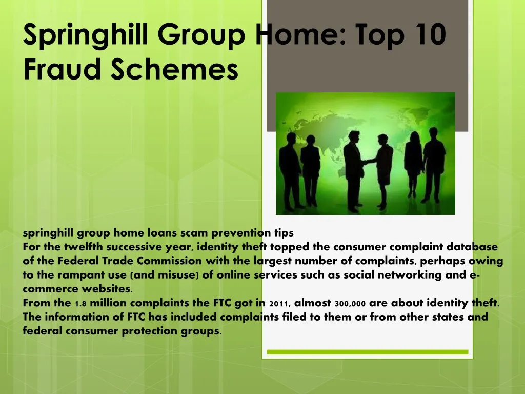 springhill group home top 10 fraud schemes