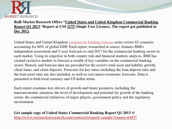 US and UK Commercial Banking Report Q1 2013