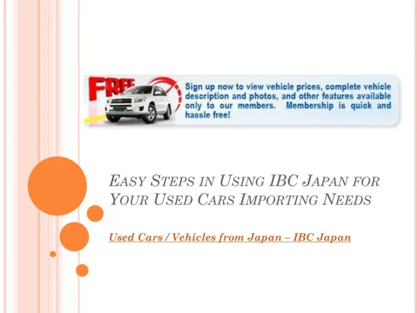 Easy Steps in Using IBC Japan for Your Used Cars Importing N