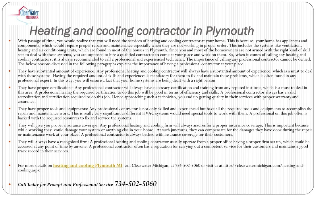 heating and cooling contractor in plymouth