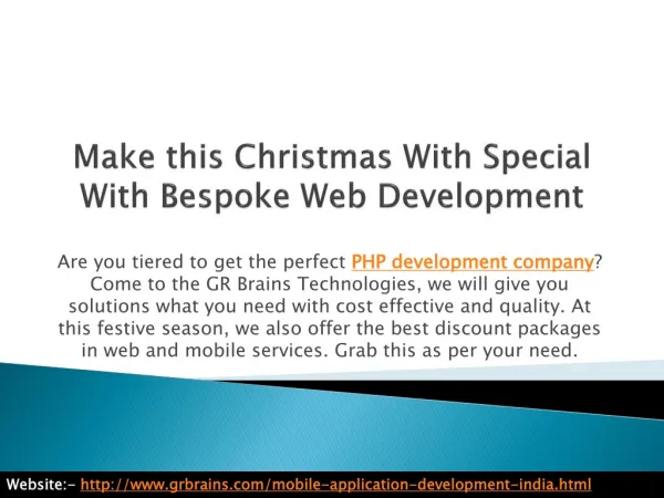 Make this Christmas With Special With Bespoke Web
