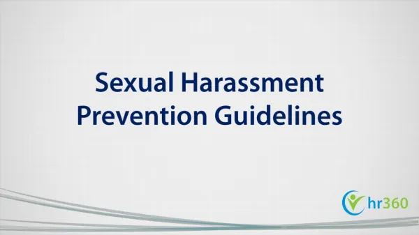 Sexual Harassment Prevention Guidelines