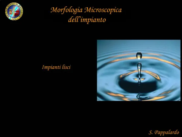 Morfologia Microscopica dell impianto