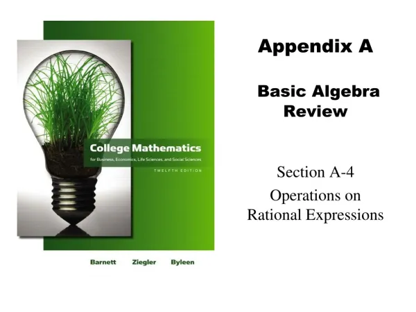 Appendix A Basic Algebra Review