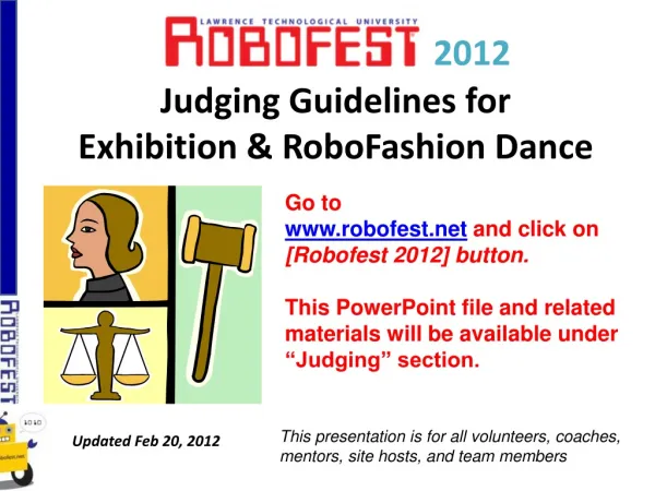 2012 Judging Guidelines for Exhibition &amp; RoboFashion Dance