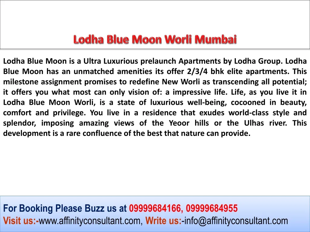 lodha blue moon worli mumbai