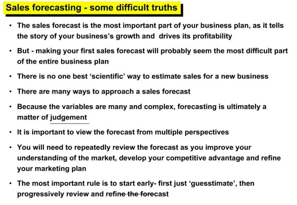 Sales forecasting - some difficult truths