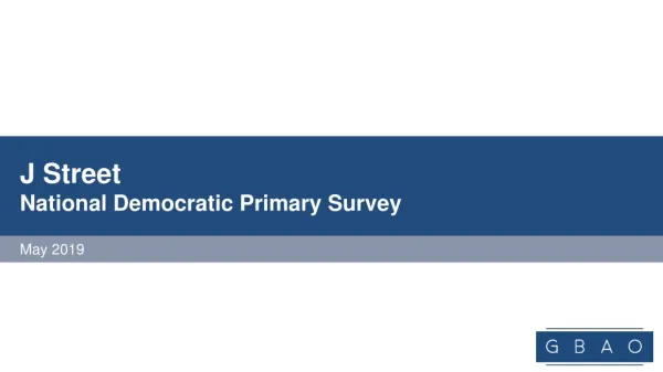 J Street National Democratic Primary Survey
