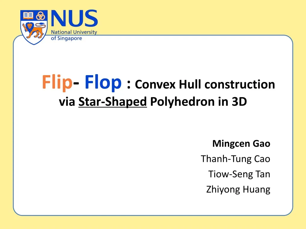 convex hull construction via star shaped polyhedron in 3d