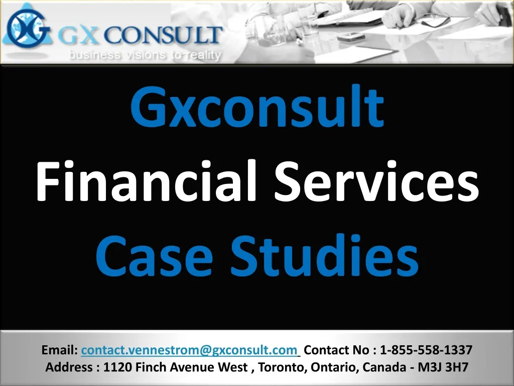gxconsult financial services case studies