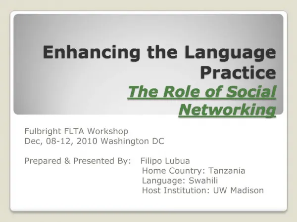 Enhancing the Language Practice The Role of Social Networking