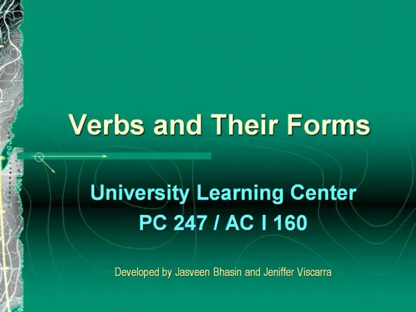 Verbs and Their Forms