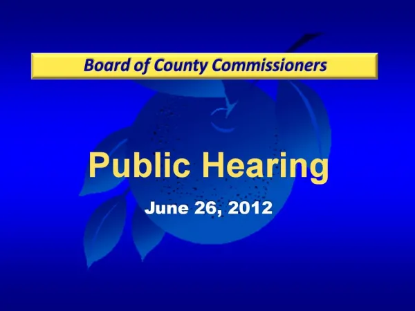 Public Hearing June 26, 2012