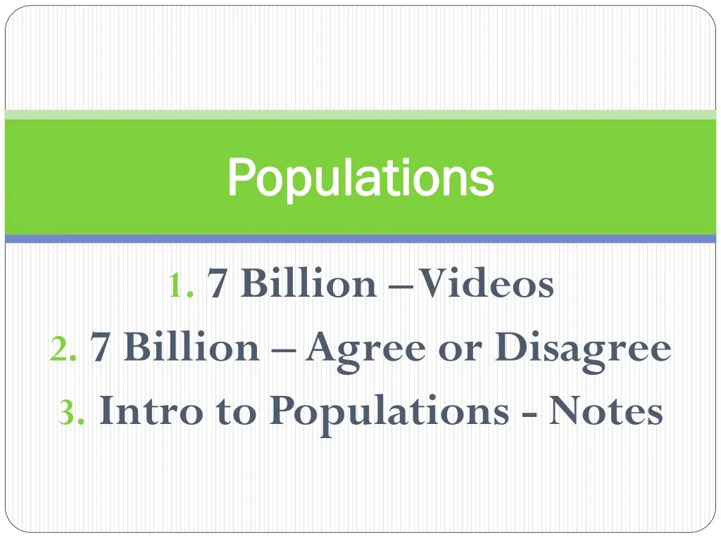 populations