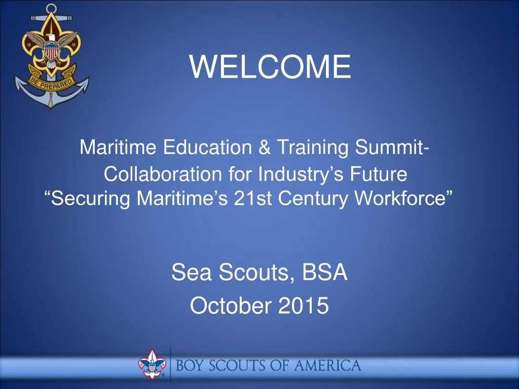 welcome maritime education training summit