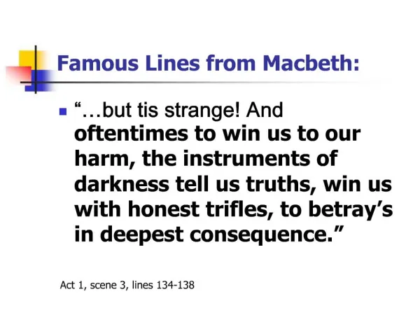 Famous Lines from Macbeth: