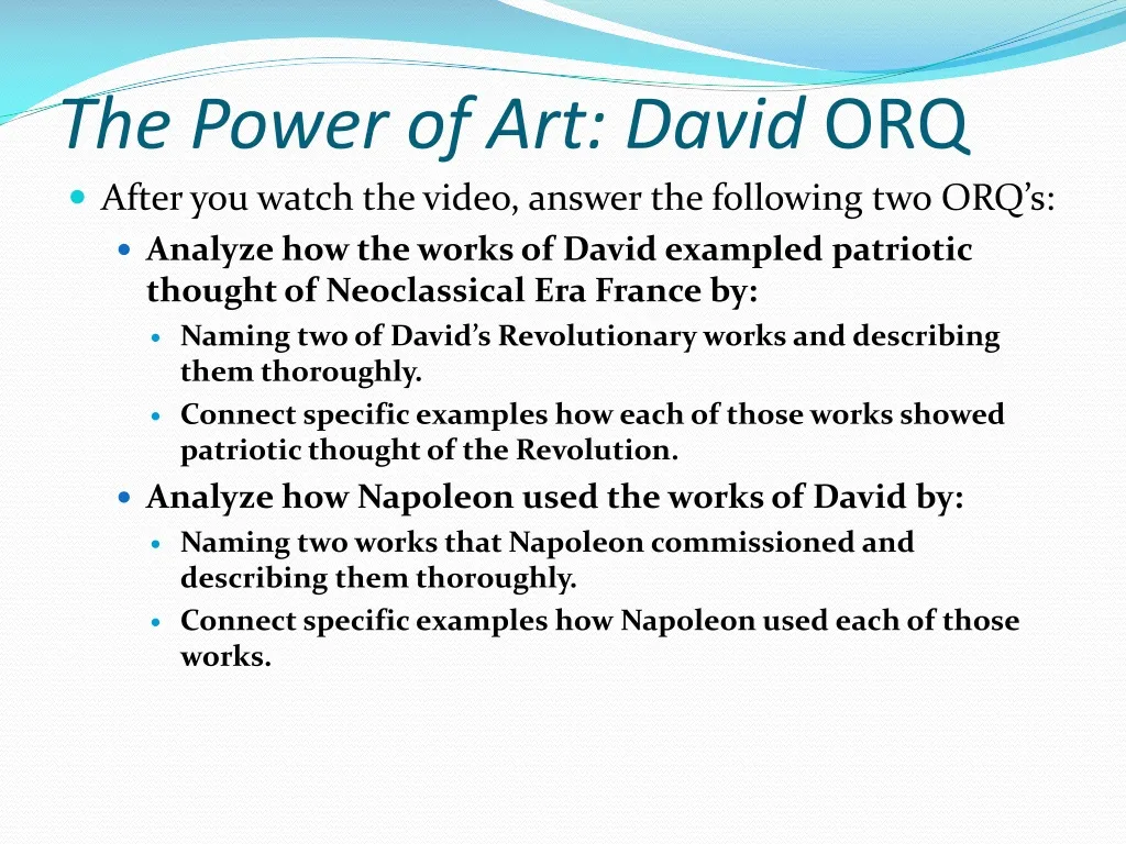 the power of art david orq