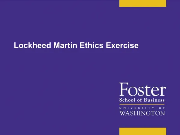 Lockheed Martin Ethics Exercise
