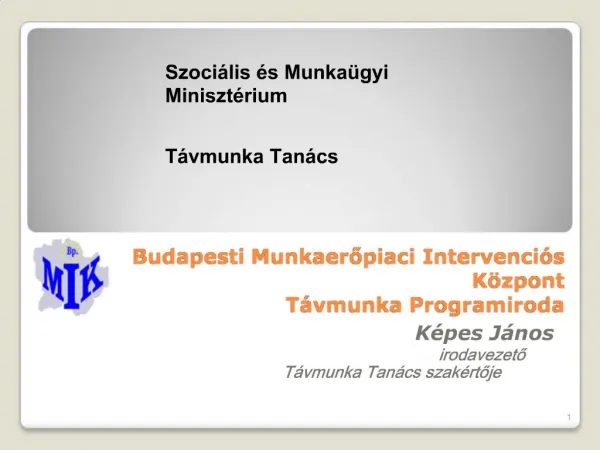Budapesti Munkaeropiaci Intervenci s K zpont T vmunka Programiroda