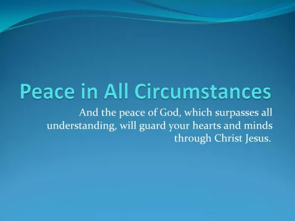 Peace in All Circumstances