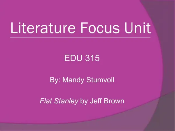 Literature Focus Unit