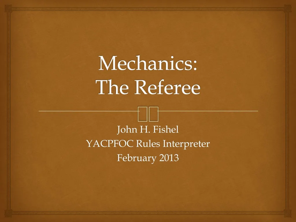 mechanics the referee