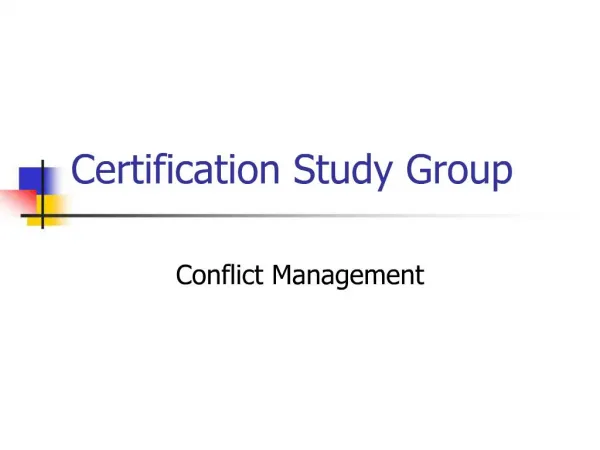 Certification Study Group