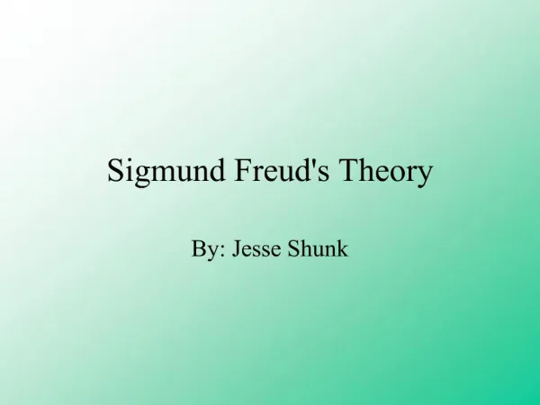 Sigmund Freuds Theory