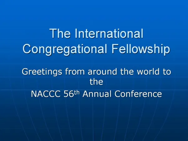 The International Congregational Fellowship