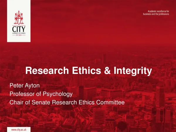 Research Ethics &amp; Integrity