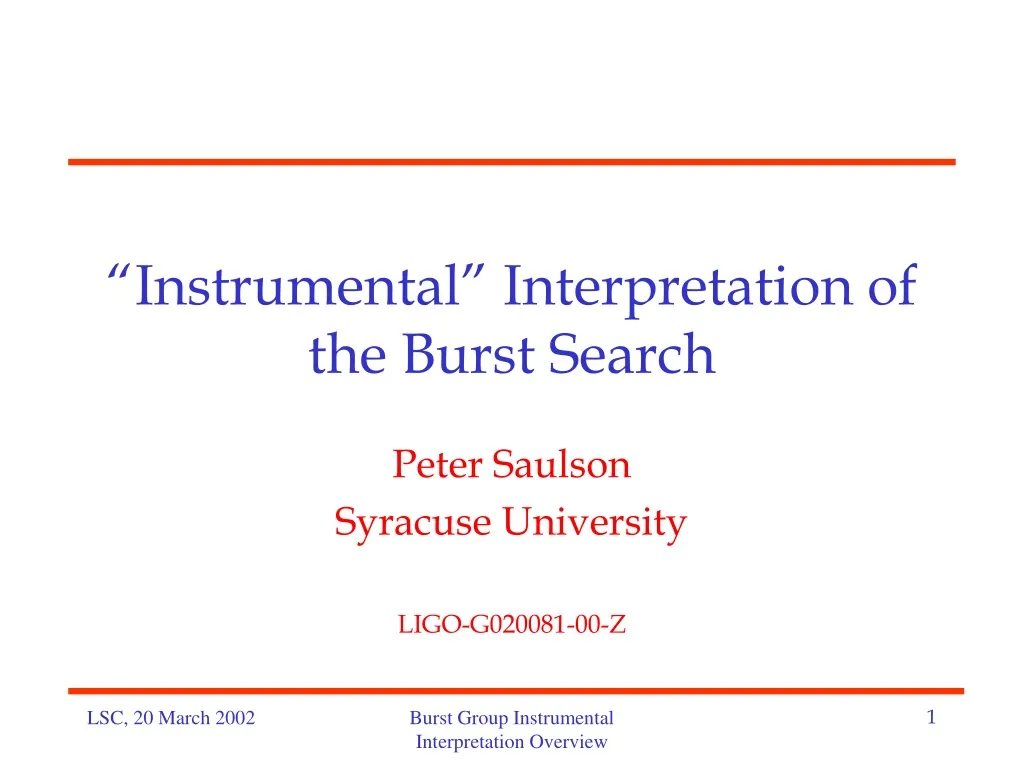 instrumental interpretation of the burst search
