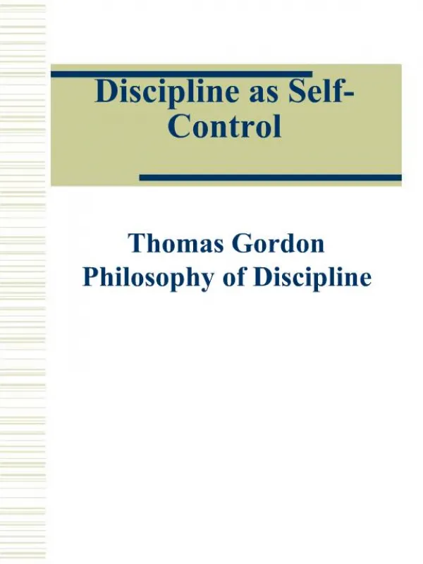 Discipline as Self-Control