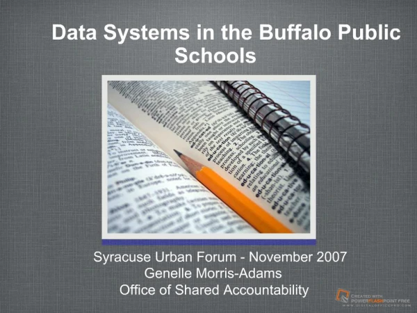 Data Systems in the Buffalo Public Schools