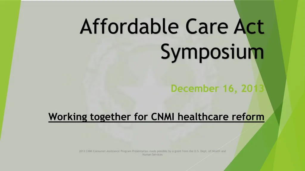 affordable care act symposium december 16 2013