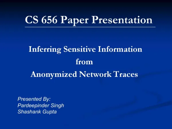 CS 656 Paper Presentation