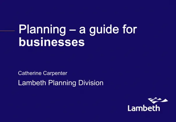 Planning a guide for businesses