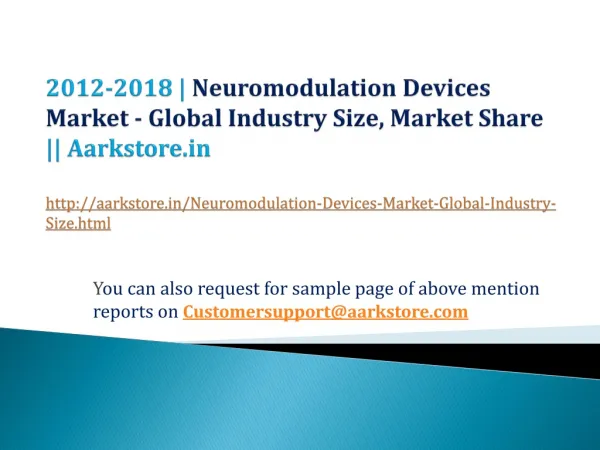 Neuromodulation Devices Market - Global Industry Size, Marke