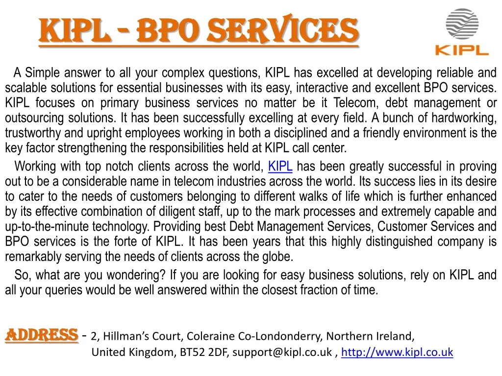 kipl bpo services