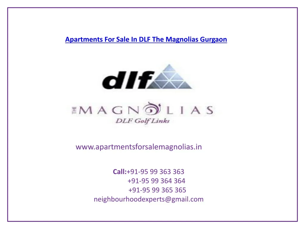 apartments for sale in dlf the magnolias gurgaon