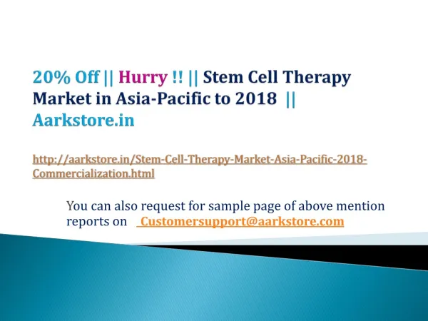Stem Cell Therapy Market in Asia-Pacific to 2018 - Commercia